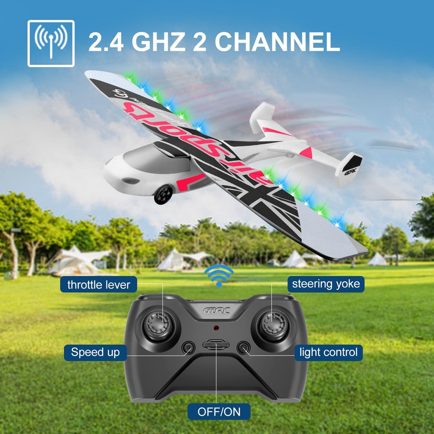 4DRC G3 RC Plane, 2.4Ghz Remote Control Airplane,Flying with 2 Batteries & Propeller