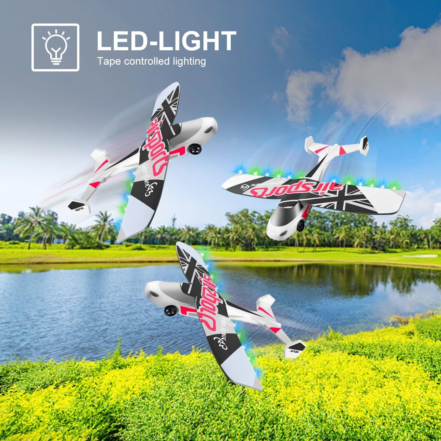4DRC G3 RC Plane, 2.4Ghz Remote Control Airplane,Flying with 2 Batteries & Propeller