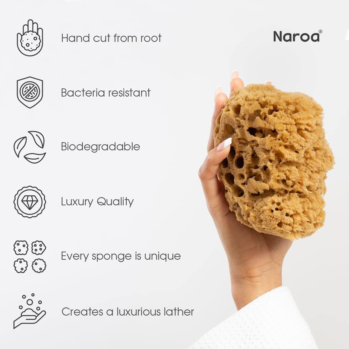 Naroa Shower Sponge — Natural Exfoliation for Healthy, Radiant Skin