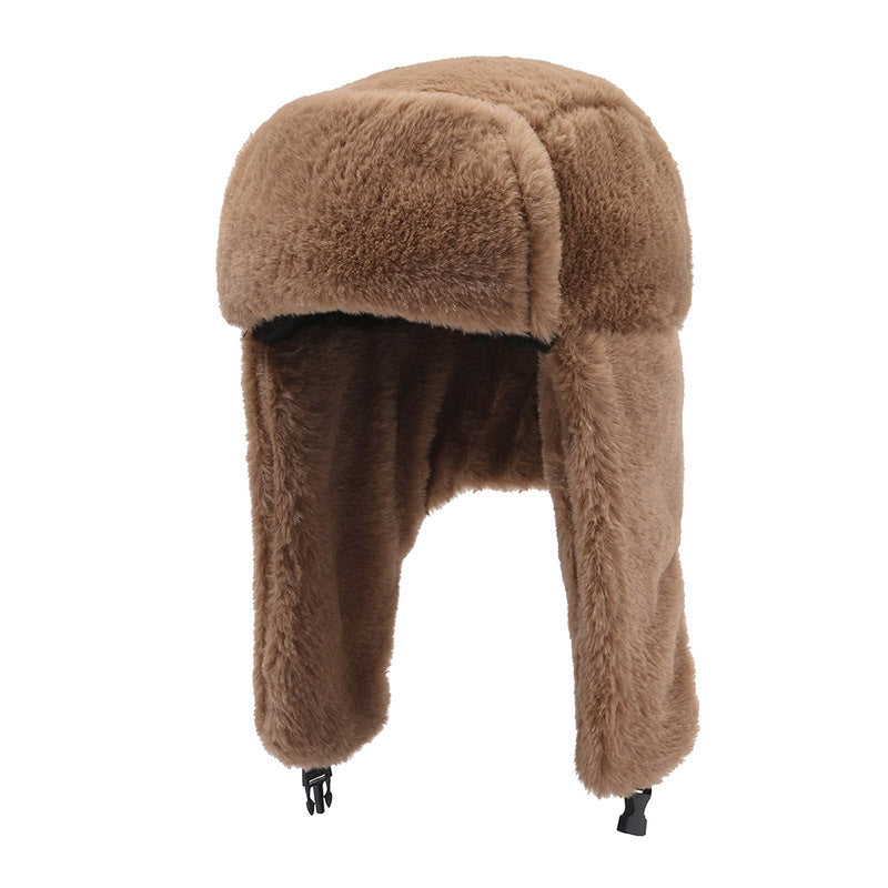 Plush Lei Feng hat warm imitation rabbit fur cold hat, outdoor cycling, cold proof, thick cotton hat