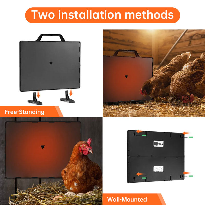 160W Thermostatic Heating Panel for Chicken Coop and Pets, 0-99°C Radiant Heater