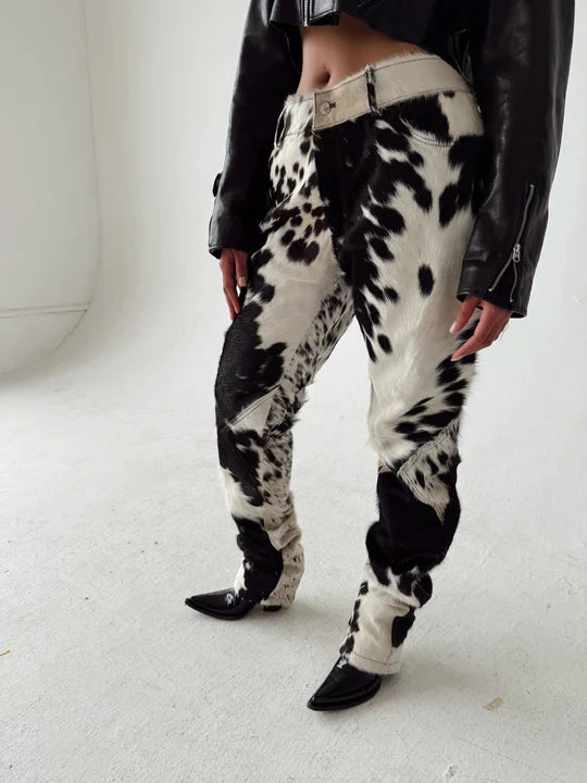Women Cowhide Hair on Pant