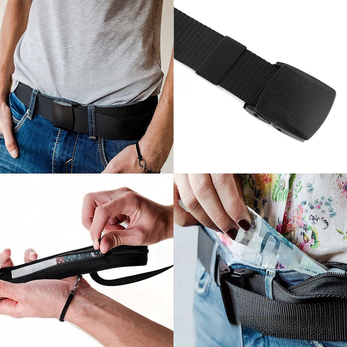 Hidden Money Belt with Quick Release Buckle Adjustable