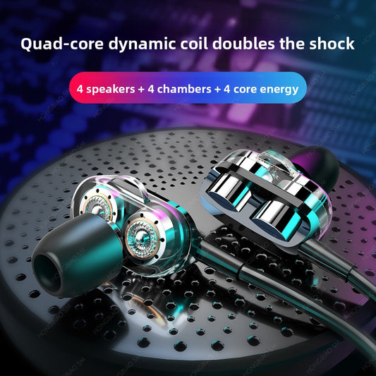 Quad-Core Heavy Bass Earphones