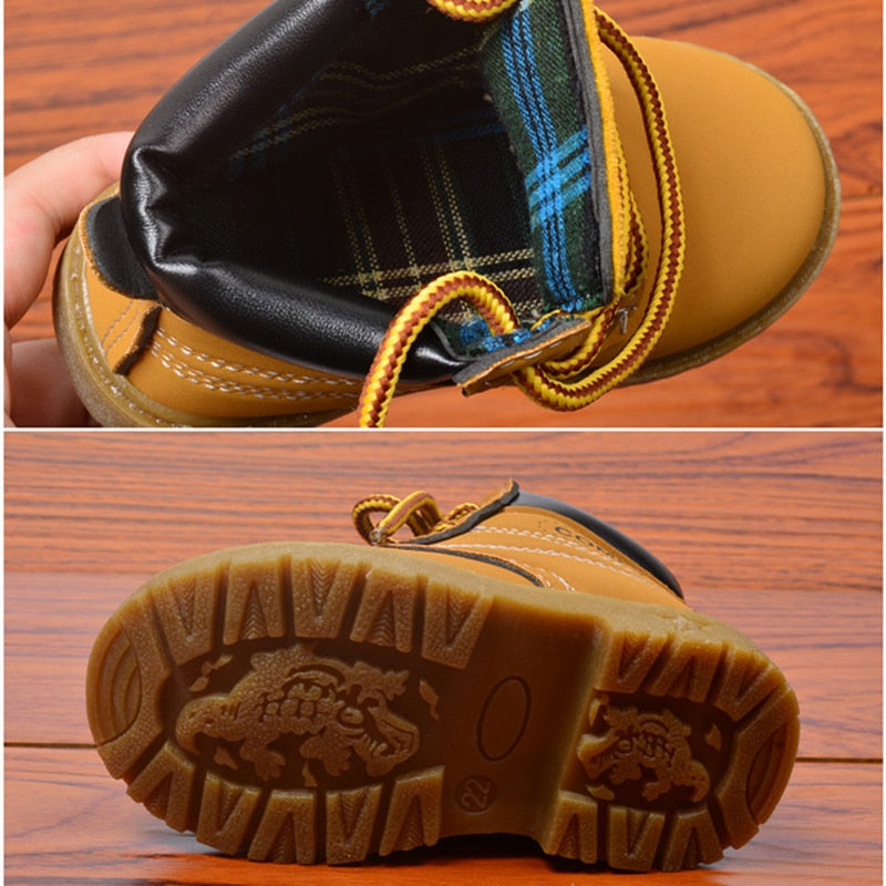 Winter Children's Boots Girls Boys Plush Martin Boots Casual Warm Ankle Shoes Kids Fashion Sneakers Baby Snow Boots