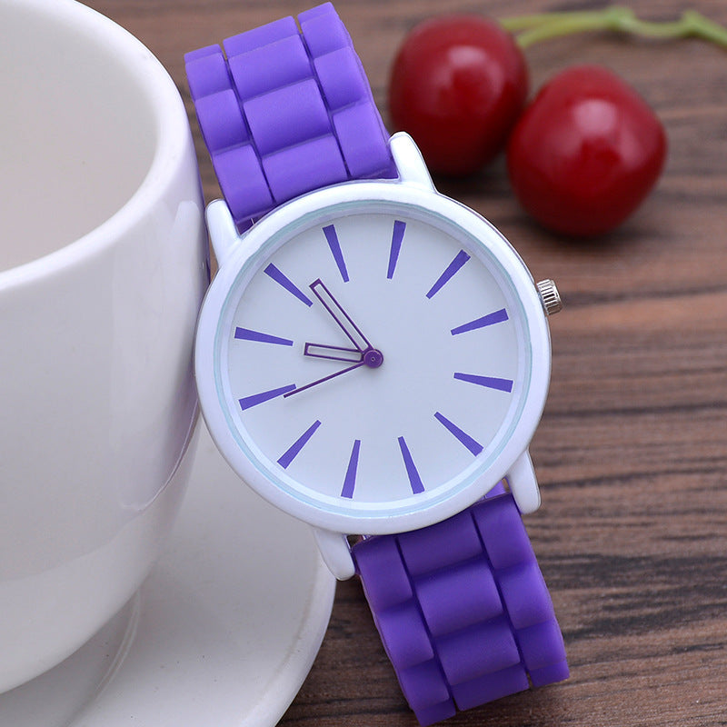 Thin Silicone Strap Ladies Quartz Watch