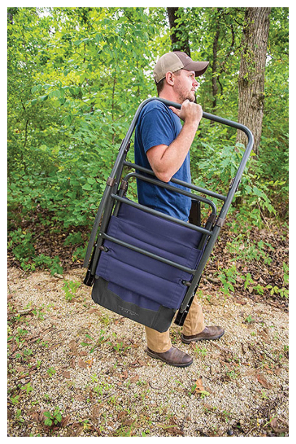 Folding Rocking Chair Navy/Charcoal