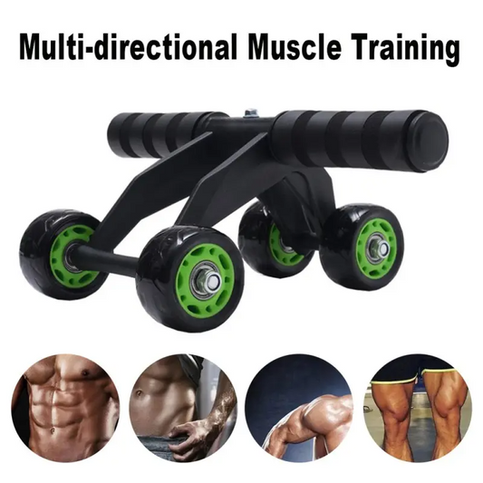 Abdominal 4 Wheel Exercise Wheel Abdominal Set Kit Gym Equipment