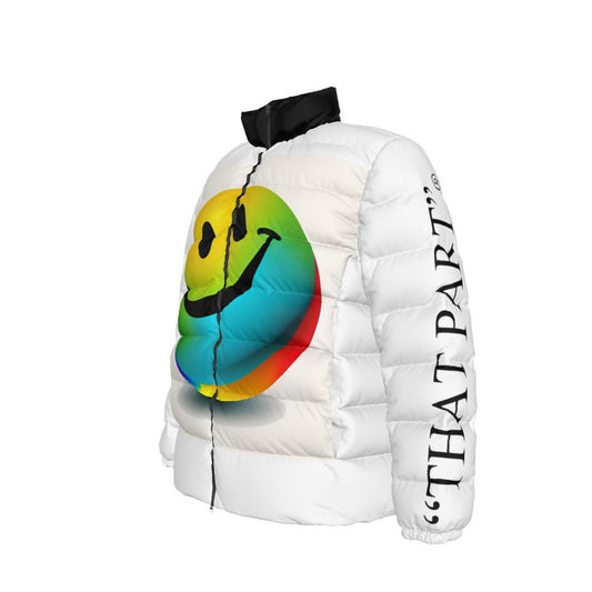 NEW!! branded (left sleeve/ CANDY DROP SMILEY FACE front/rear) Unisex Stand collar slim down jacket
