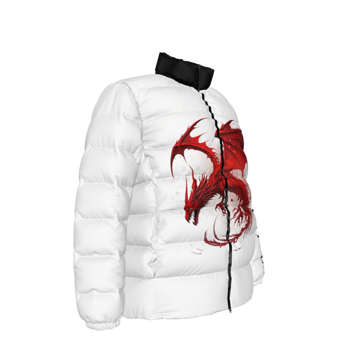 NEW!! branded (left sleeve/ RED DRAGON front/rear) Unisex Stand collar slim down jacket