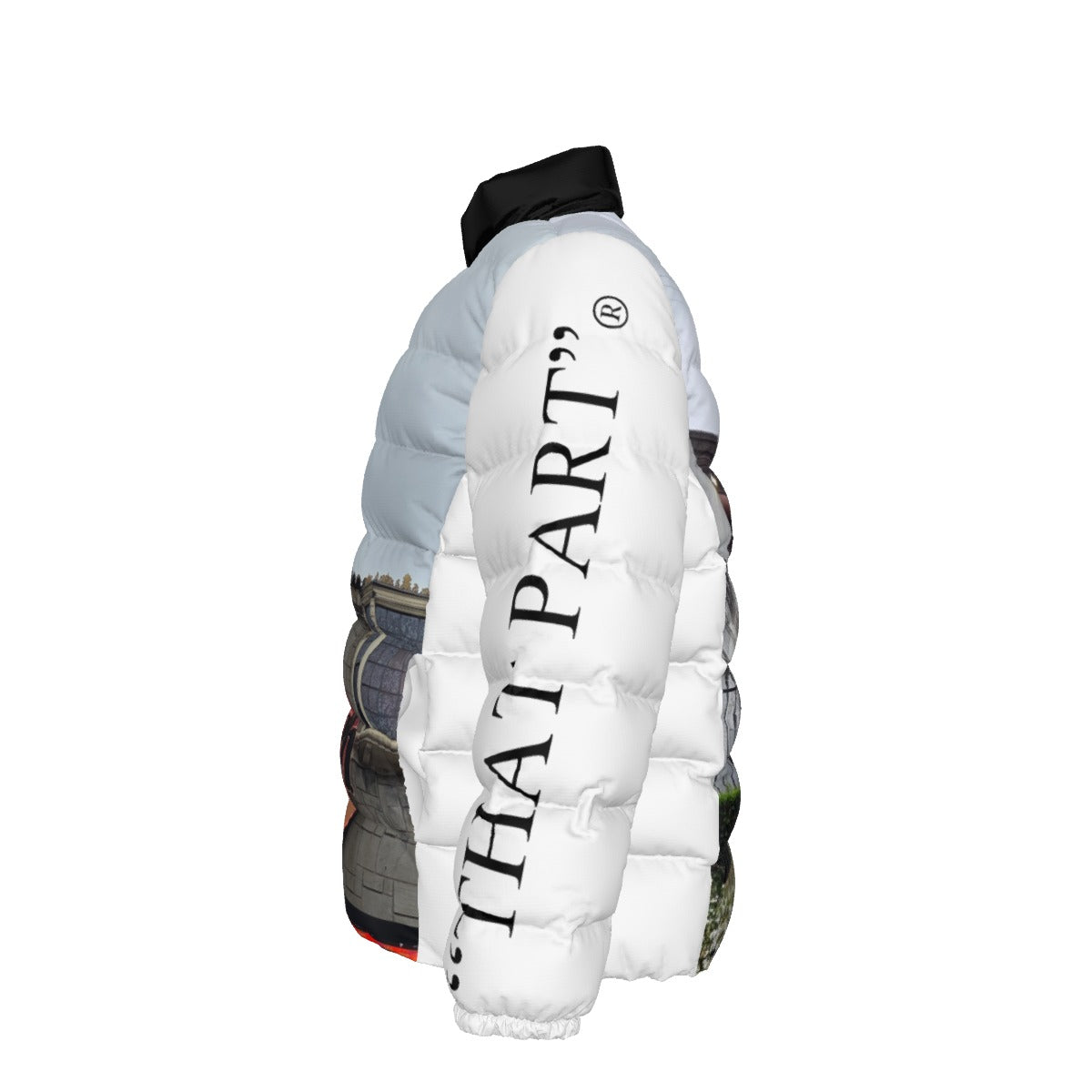 All-Over Print Unisex Stand collar slim down jacket