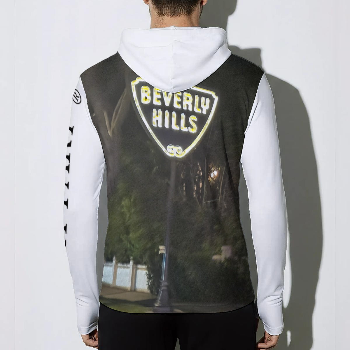 NEW!!! "THAT PART" branded (left sleeve/BEVERLY HILLS Sign/ front rear) Sunscreen  Sports Hoodie With Thumb Holes