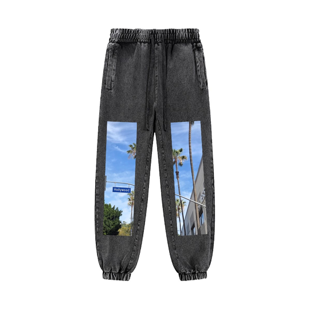 HOLLYWOOD Blvd. Sign Vintage Wash Jogger Sweatpants|380GSM