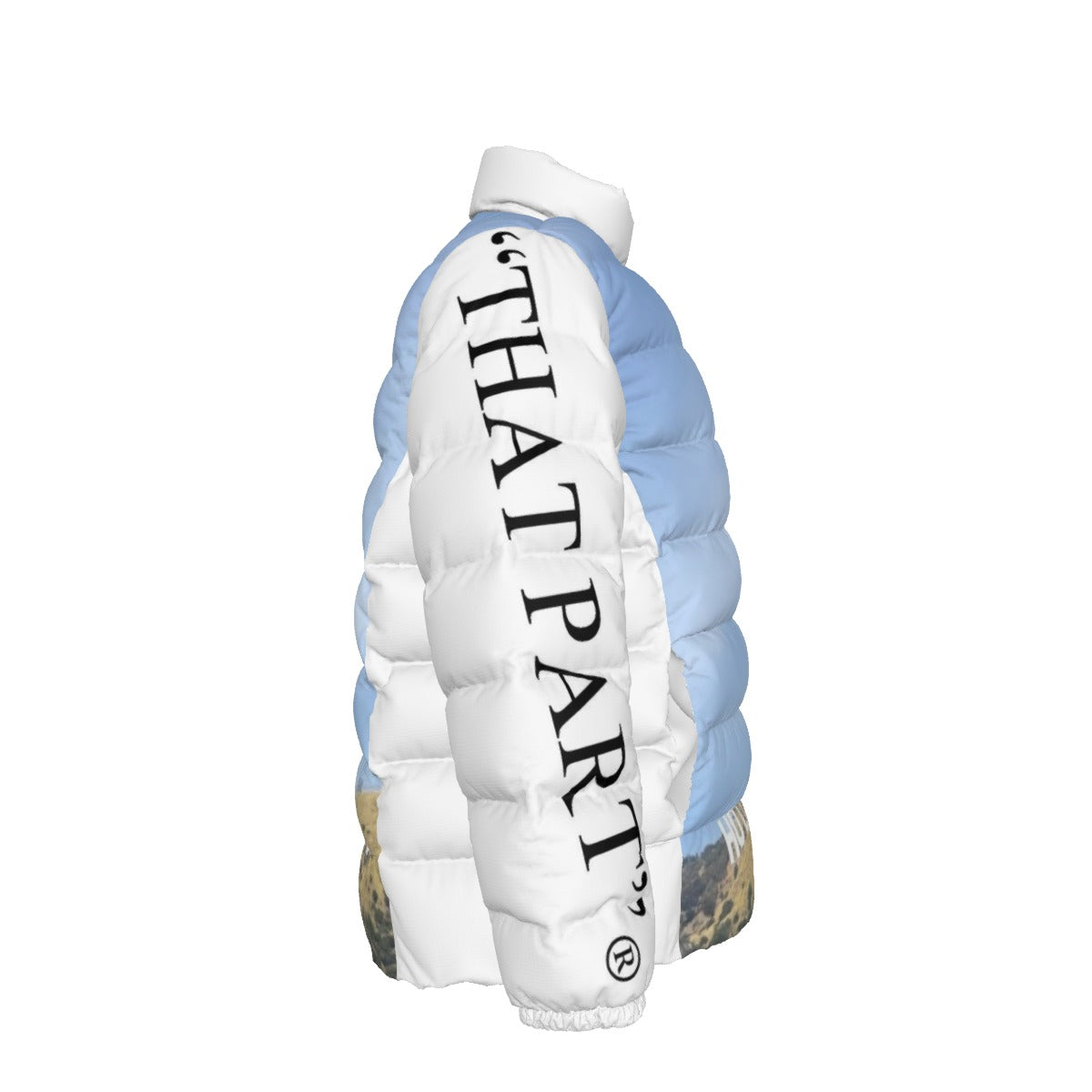 NEW!!! "THAT PART" branded (right sleeve / HOLLYWOOD Sign front/rear) Unisex Stand collar slim down jacket