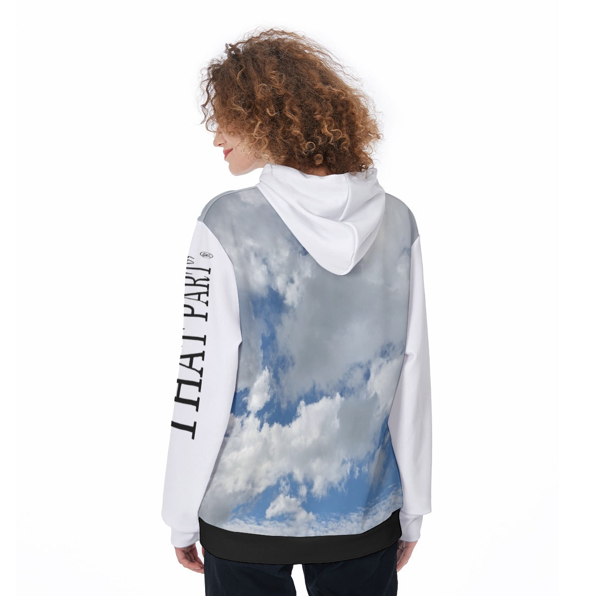 NEW!!! "THAT PART" branded (left sleeve / CLOUDS front rear) Women's Pullover Hoodie
