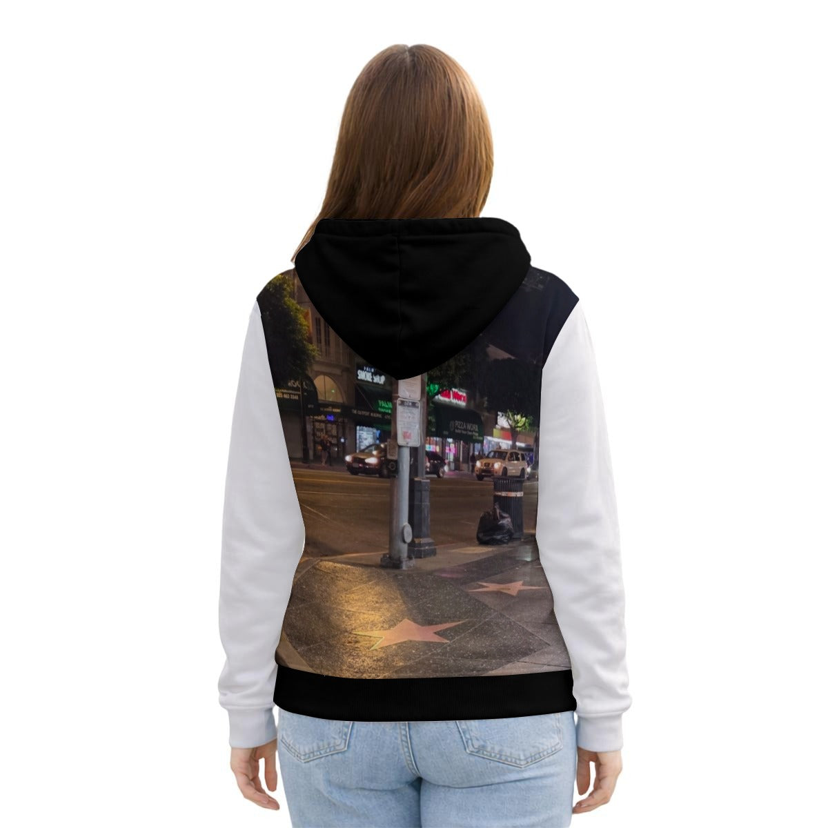 NEW!!! "THAT PART" branded (left sleeve/ HOLLYWOOD Blvd. at night front/ rear) Women’s Fleece Lined Warm Hoodie