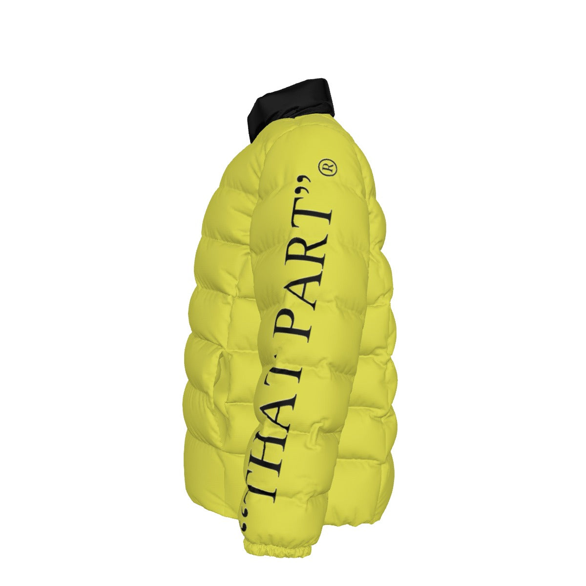 NEW!!! 'THAT PART" branded (left sleeve/ CANDY YELLOW) Unisex Stand collar slim down jacket