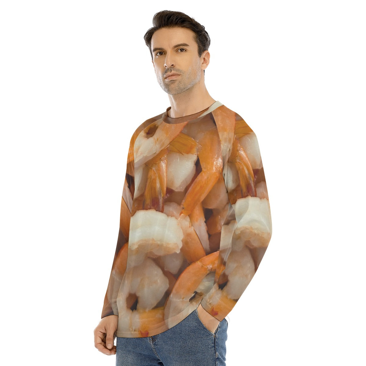 NEW!!! STEAMED SHRIMP 3D printed Men's Long Sleeve T-shirt with Sleeve