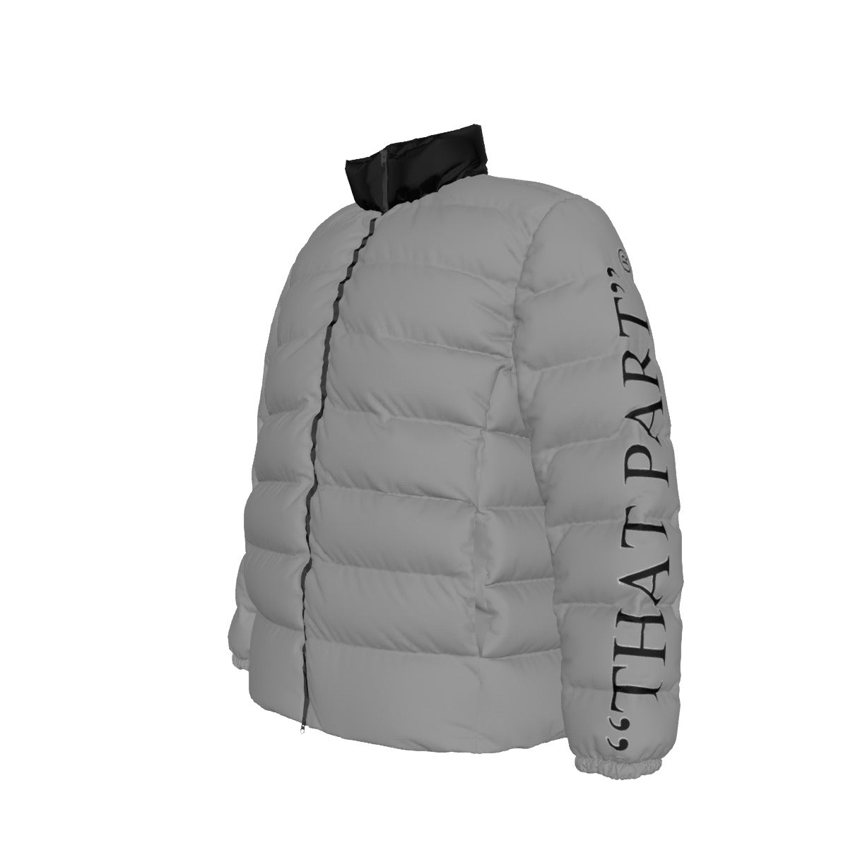 NEW!!! 'THAT PART" branded (left sleeve/ CANDY GRAY) Unisex Stand collar slim down jacket
