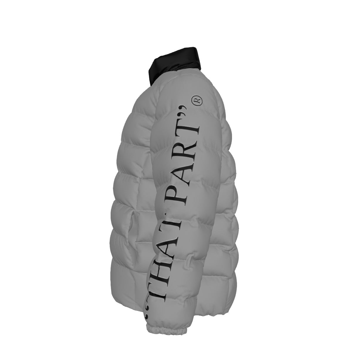 NEW!!! 'THAT PART" branded (left sleeve/ CANDY GRAY) Unisex Stand collar slim down jacket