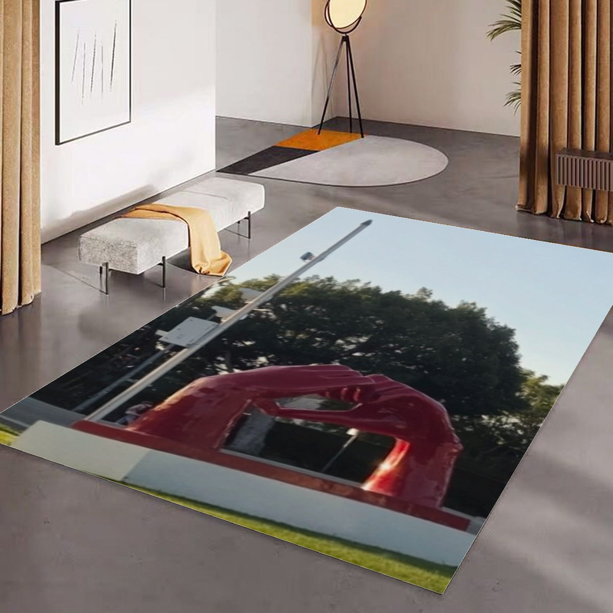 (Beverly Hills Hands Sign) Foldable Rectangular Floor Mat