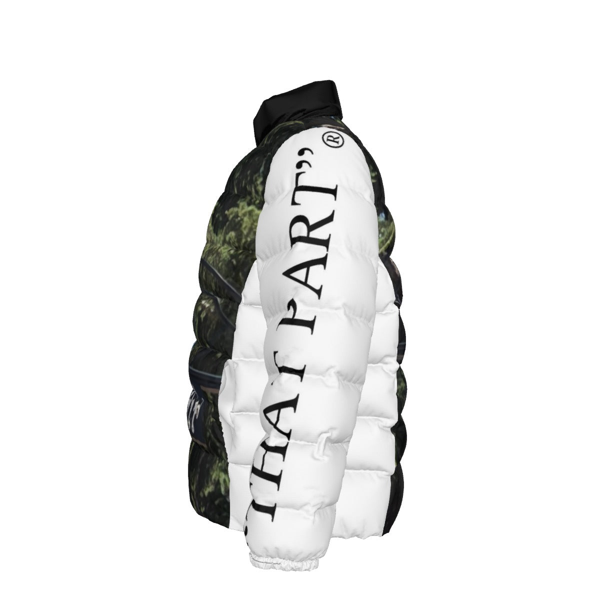 NEW!!! "THAT PART" branded (left sleeve/BEL-AIR Sign front/rear) Unisex Stand collar slim down jacket