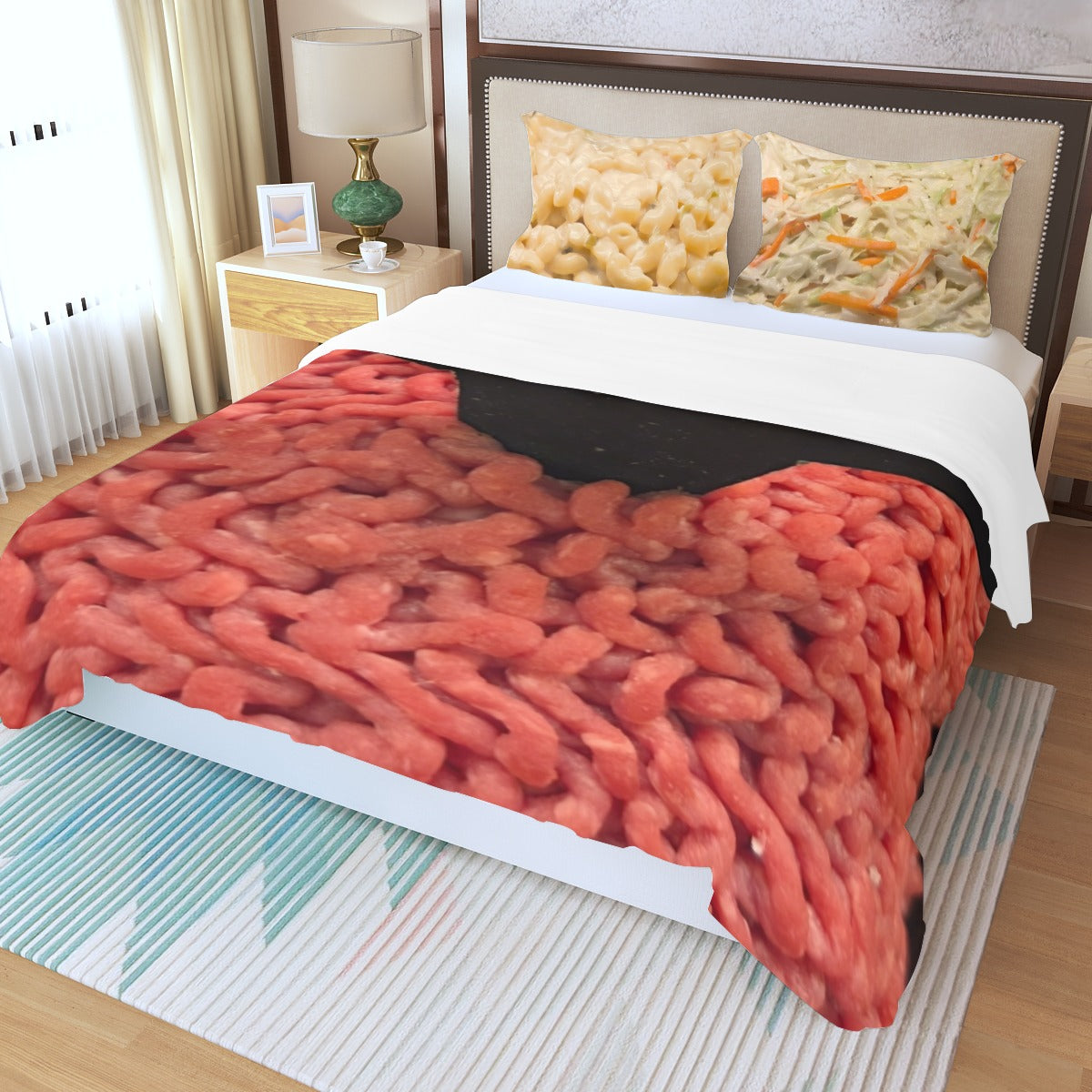 PRESS VIDEO!!! 🎬 3D printed GROUND SIRLION & Macaroni Cole Slaw Pillows Three Piece Duvet Bedding Set