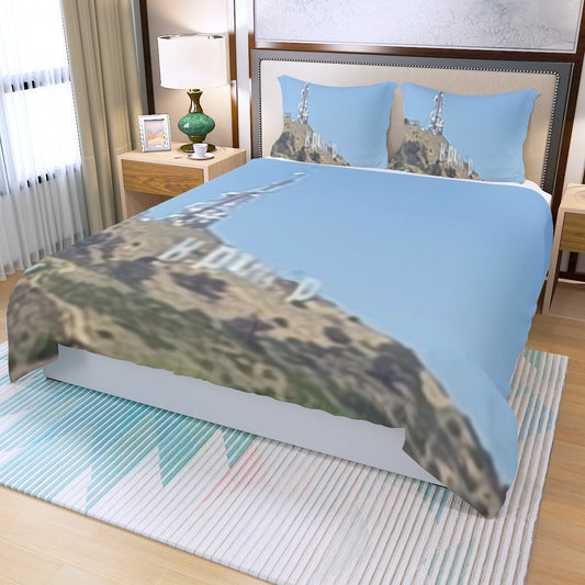 NEW!!! (HOLLYWOOD Sign) Three Piece Duvet Bedding Set