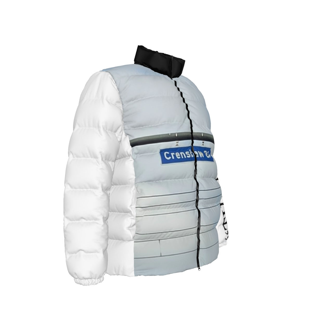 NEW!!! "THAT PART" branded (left sleeve/CRENSHAW Blvd. Sign front/rear) Unisex Stand collar slim down jacket