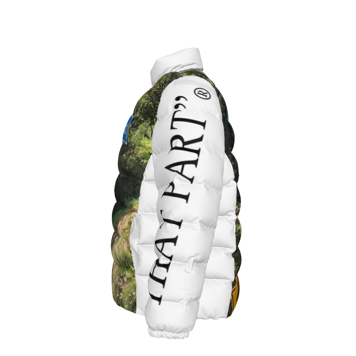NEW!!! "THAT PART" branded (left sleeve/ HOLLYWOOD Hills Sign area front/ rear) Unisex Stand collar slim down jacket