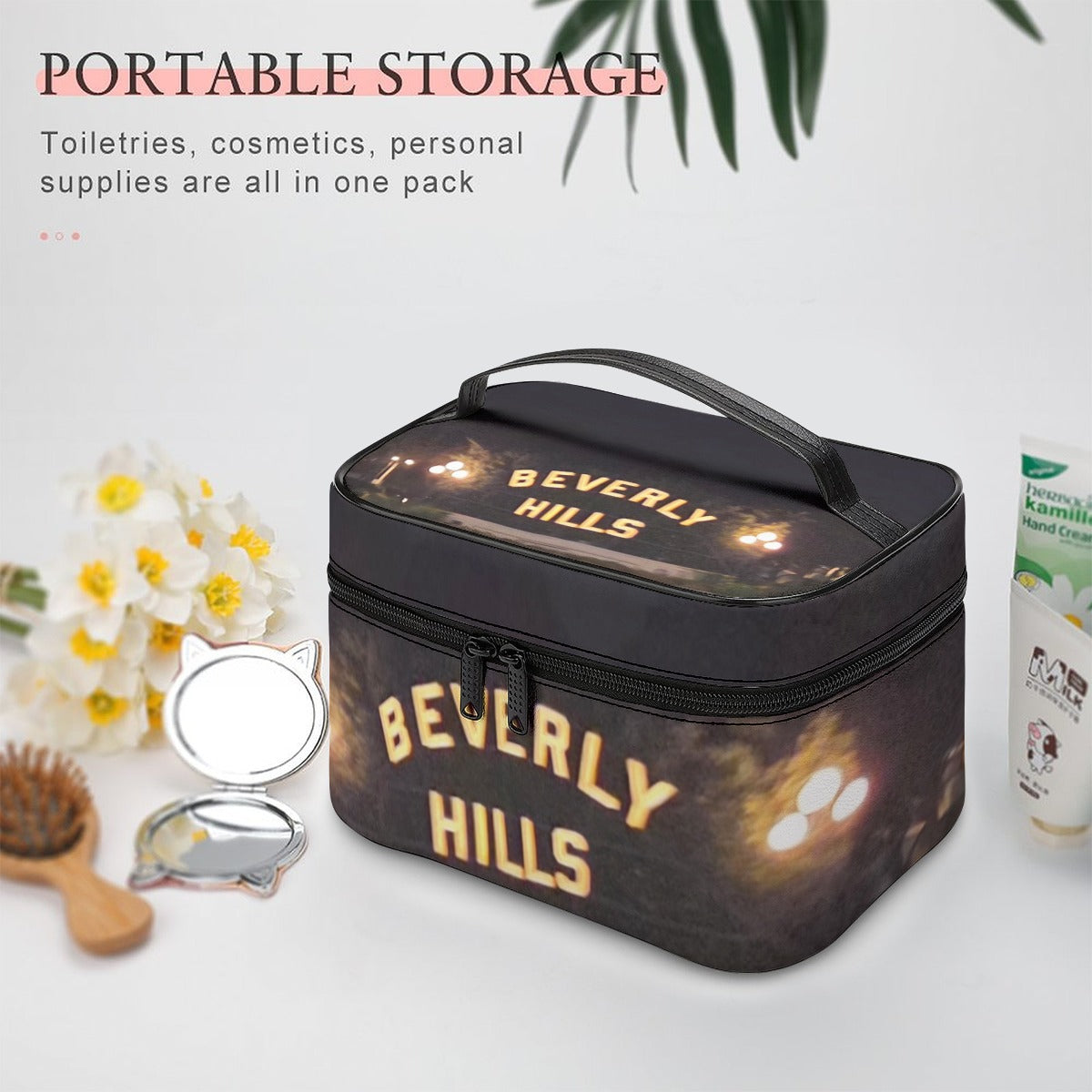 NEW!!! BEVERLY Hills Sign Large Capacity Toiletry Organizer Bag