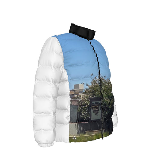 NEW!! branded (left sleeve/ S. BEVERLY HILLS Sign front/rear) Unisex Stand collar slim down jacket
