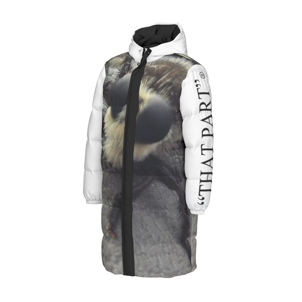 NEW!!! "THAT PART" branded (left sleeve  / BIG Bug Face) Unisex Long Down Jacket