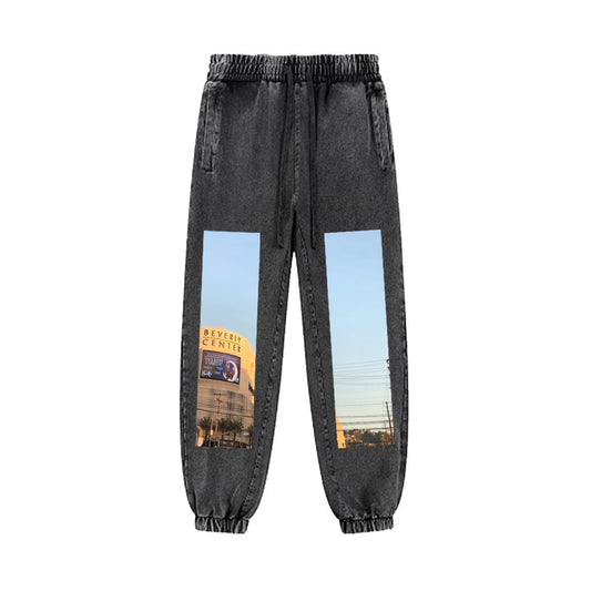 BEVERLY CENTER Mall Men’s Vintage Wash Jogger Sweatpants|380GSM DTG