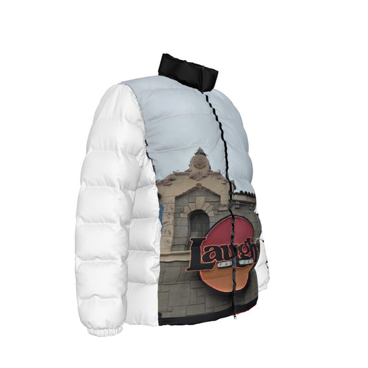 NEW!!! "THAT PART" branded (left sleeve/ LAUGH FACTORY Signs front/rear) Unisex Stand collar slim down jacket