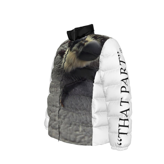 NEW!!! 'THAT PART" branded (left sleeve/ BIG FACE BUG front/rear) Unisex Stand collar slim down jacket