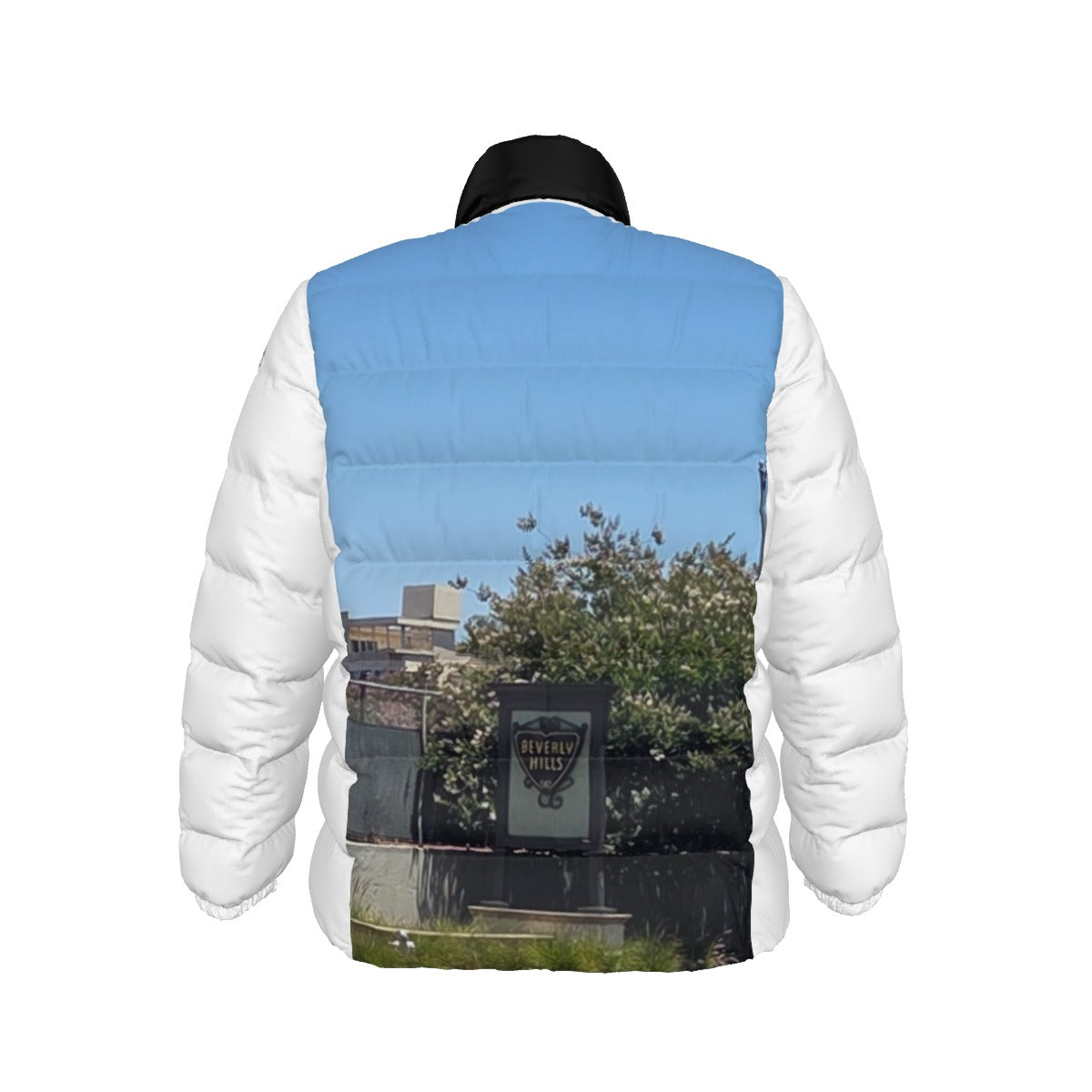 NEW!! branded (left sleeve/ S. BEVERLY HILLS Sign front/rear) Unisex Stand collar slim down jacket