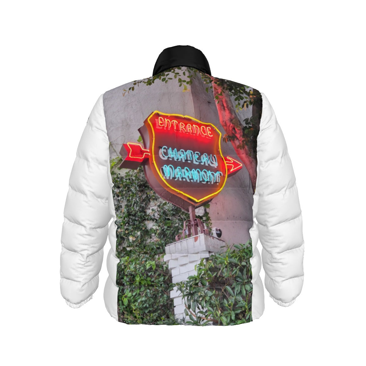 NEW!!! "THAT PART" branded left sleeve/ CHATEAU MARMONT HOTEL Sign  front/rear Unisex Stand collar slim down jacket