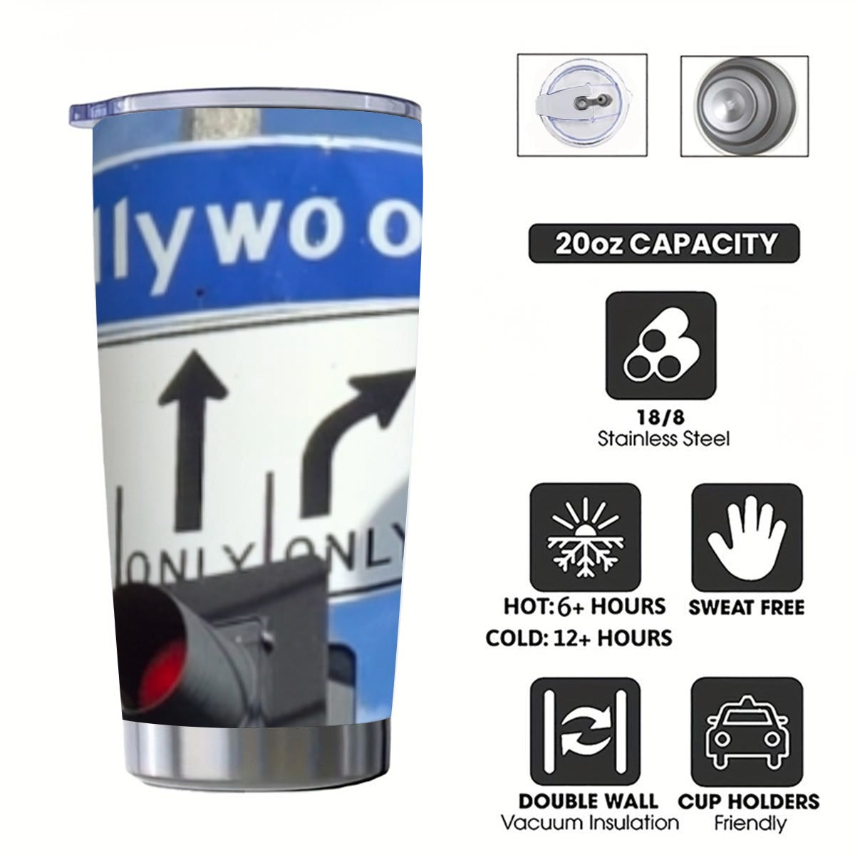 20 oz. (HOLLYWOOD Blvd.) Tumbler With Sliding Lid