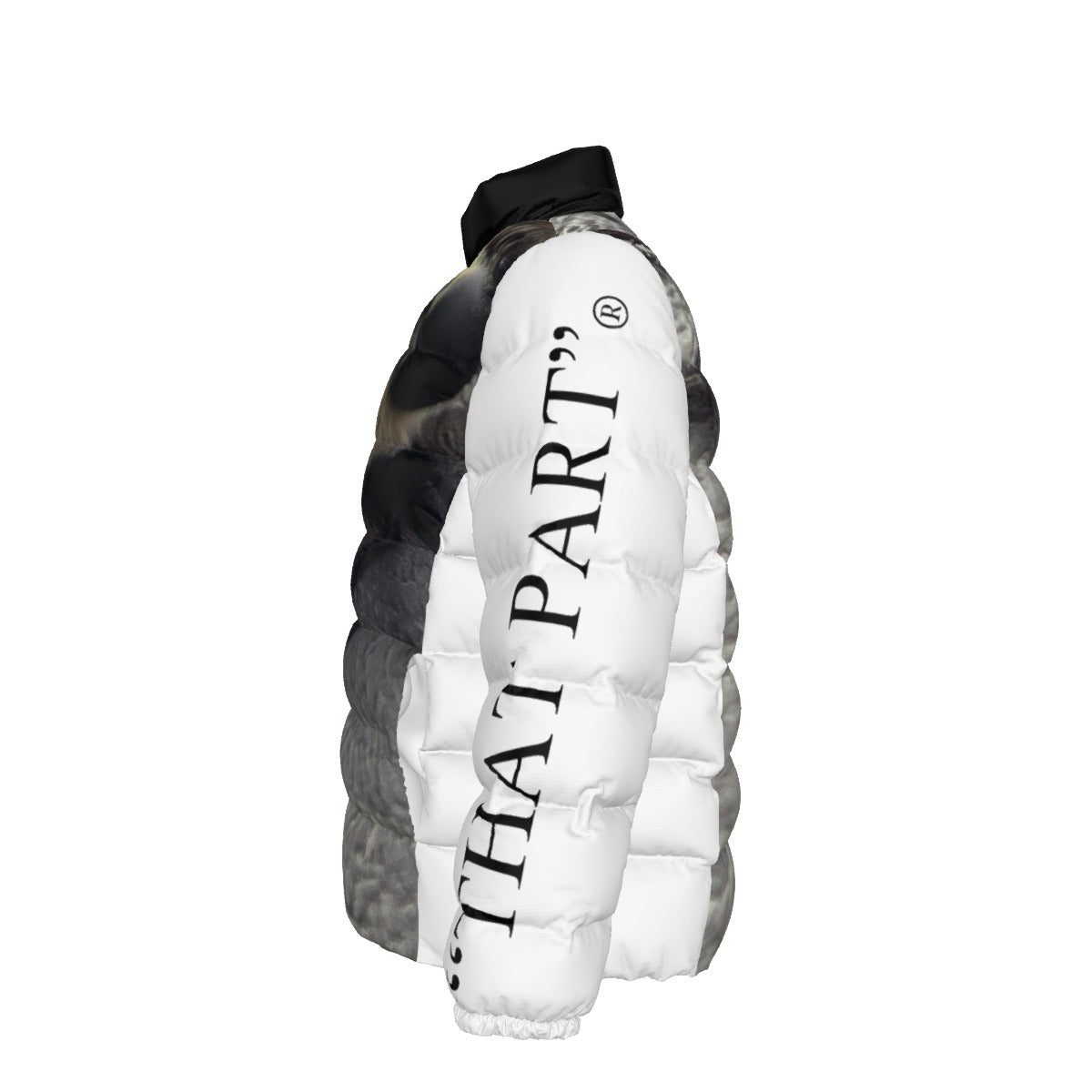 NEW!!! 'THAT PART" branded (left sleeve/ BIG FACE BUG front/rear) Unisex Stand collar slim down jacket