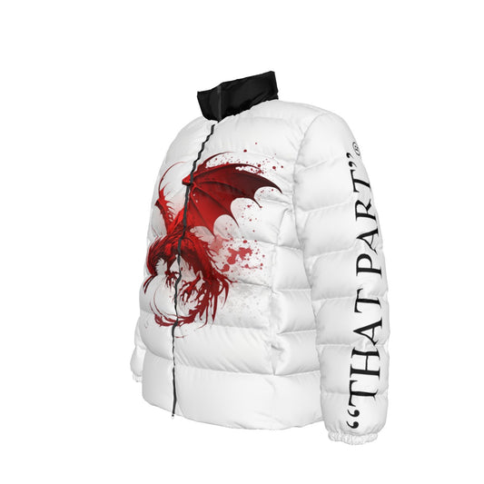 NEW!! branded (left sleeve/ RED DRAGON front/rear) Unisex Stand collar slim down jacket
