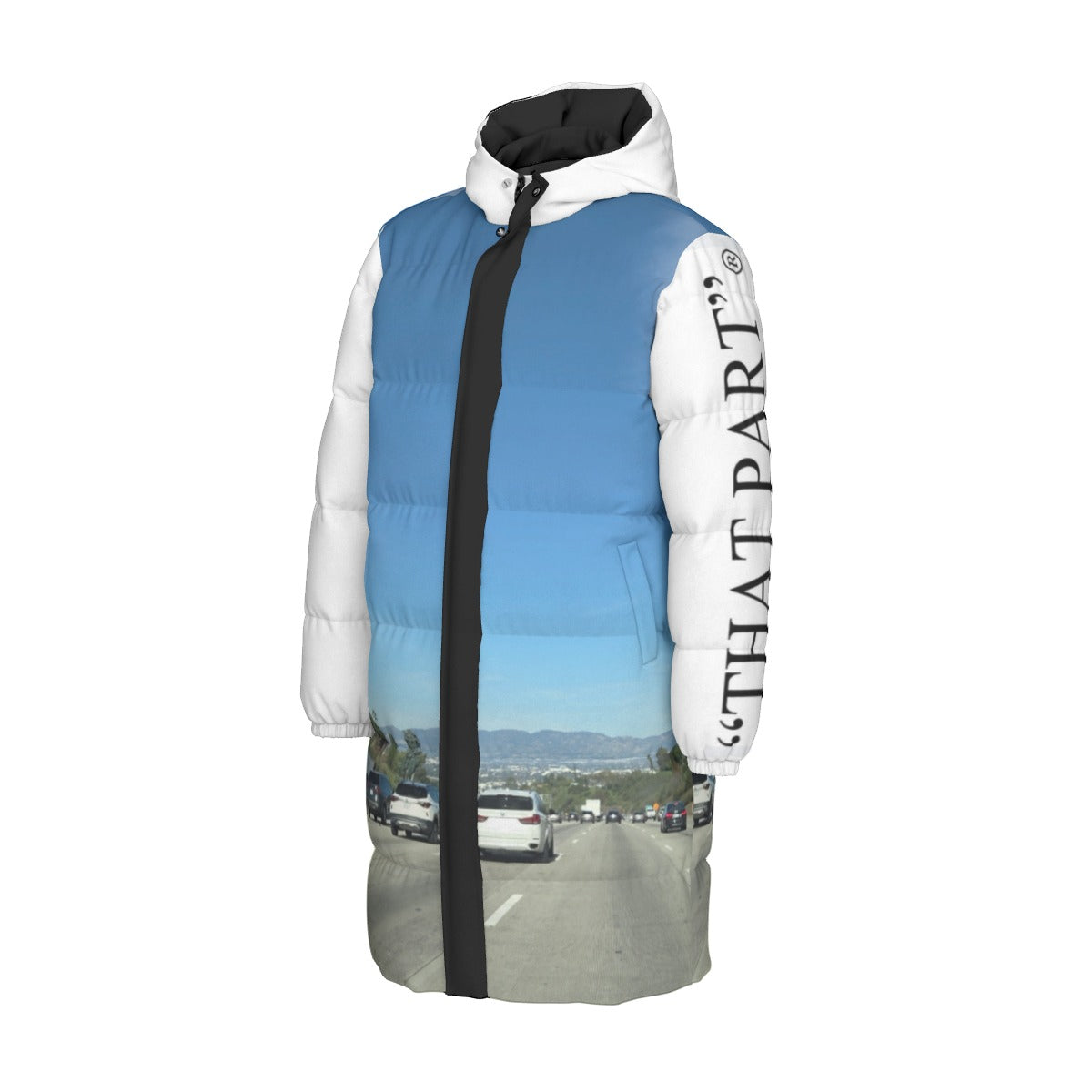 NEW!!! "THAT PART" branded (left sleeve  / 405 FWY) Unisex Long Down Jacket