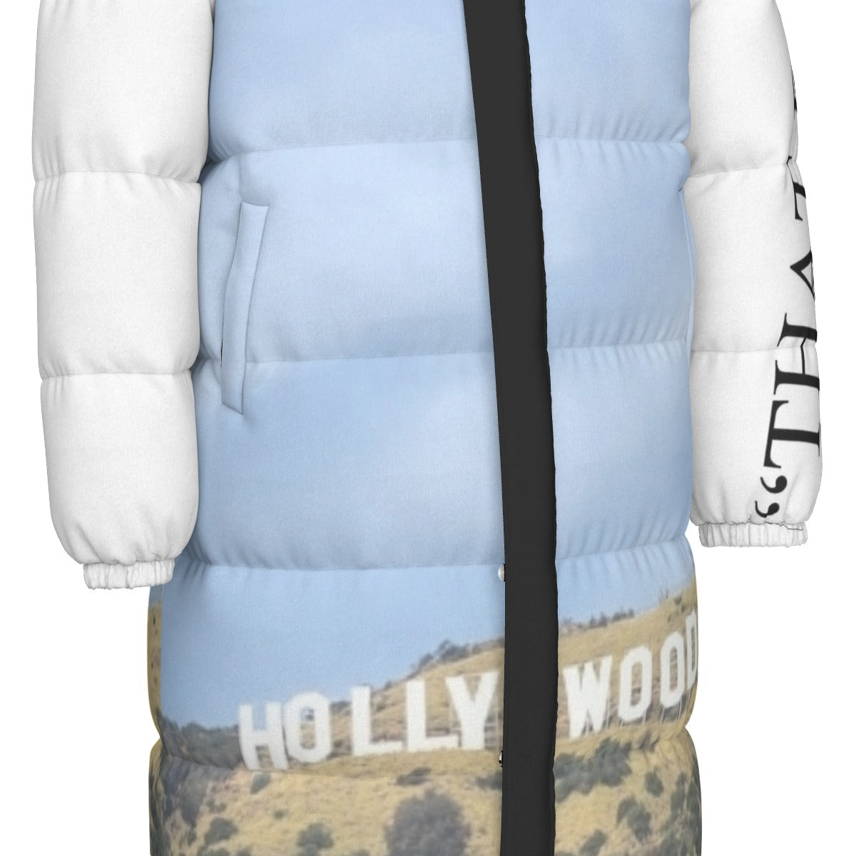 NEW!!! "THAT PART" branded left sleeve/ HOLLYWOOD Sign rear Unisex Long Down Jacket