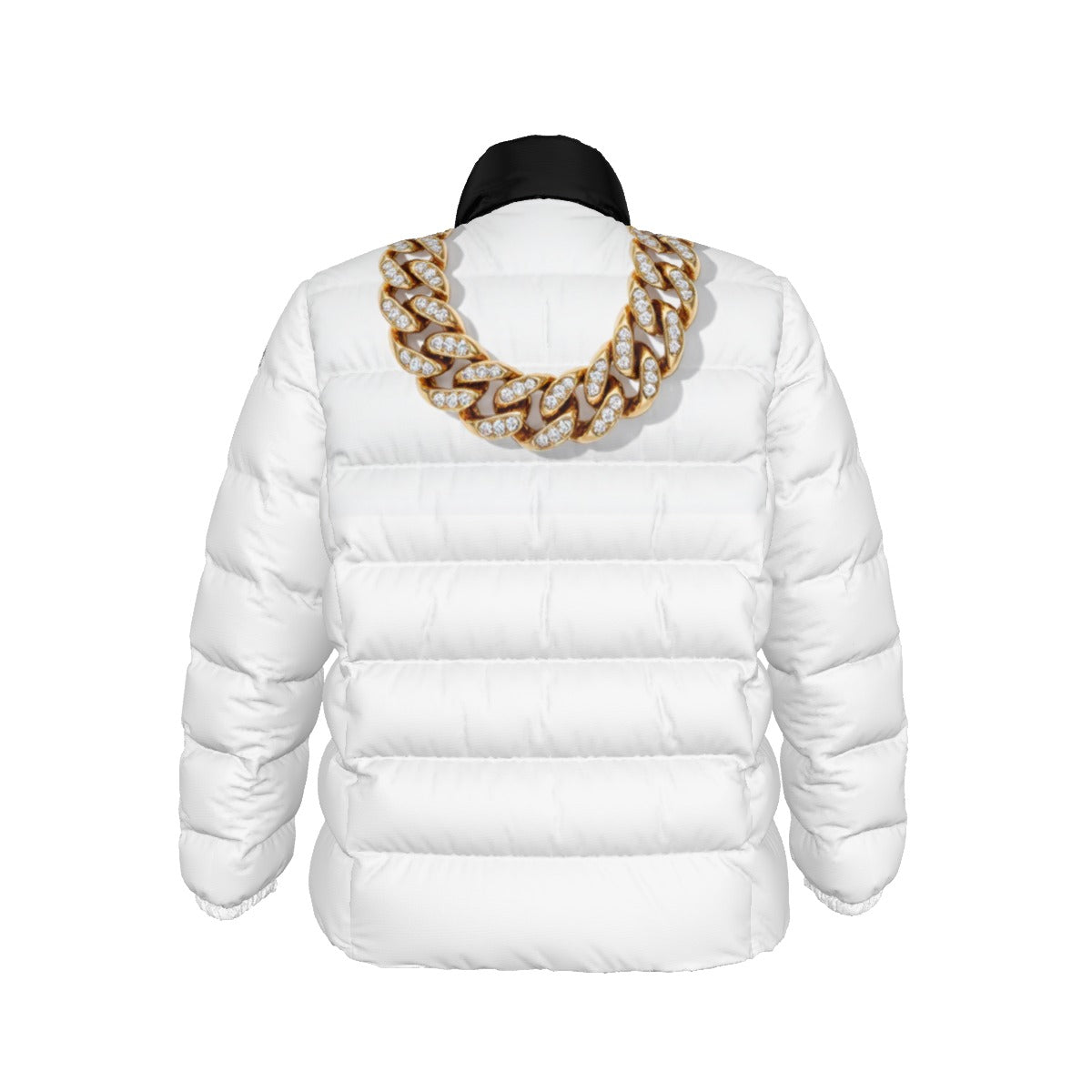 NEW!!! AFTERBURNER /GOLD CHAIN Unisex Stand collar slim down jacket