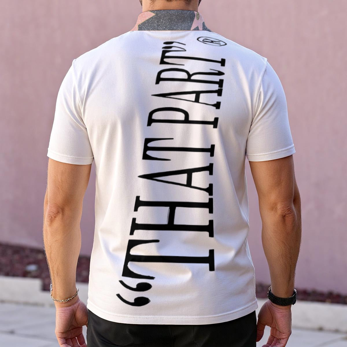 NEW!!! "THAT PART" branded (rear/ MELROSE Blvd. Sign front/rear w/ HOLLYWOOD Blvd. Collar)) Men's Polo Collar Jersey