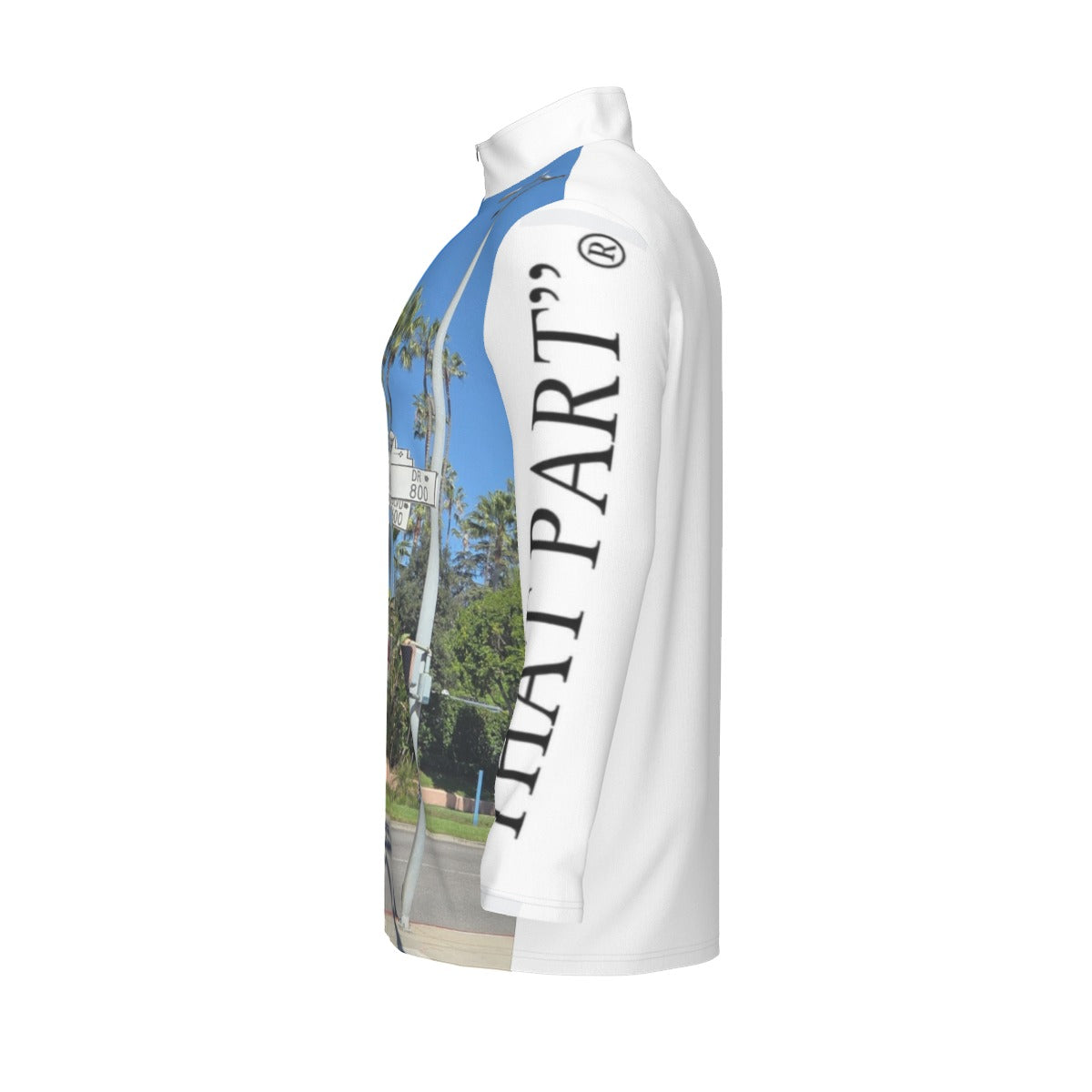 NEW!!! "THAT PART" branded (left sleeve/ Beverly Hills CANON Dr. & Sunset blvd. Sign front) Men's Sports Collar Jersey With Long Sleeve| Interlock