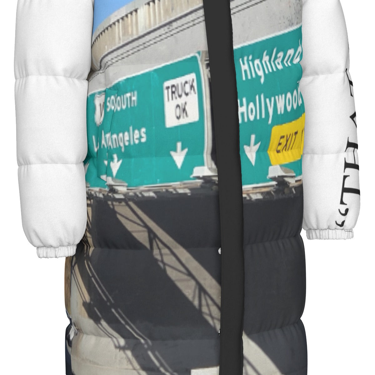 NEW!!! "THAT PART" branded left sleeve/ HOLLYWOOD Fwy. Sign rear Unisex Long Down Jacket