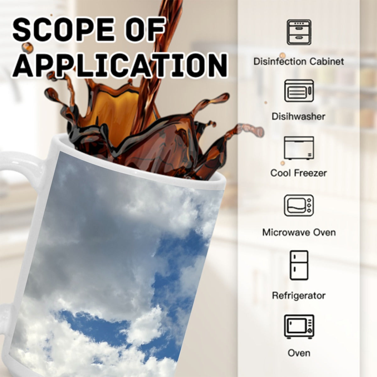 NEW!!! (CLOUDS) printed 15OZ Coffee