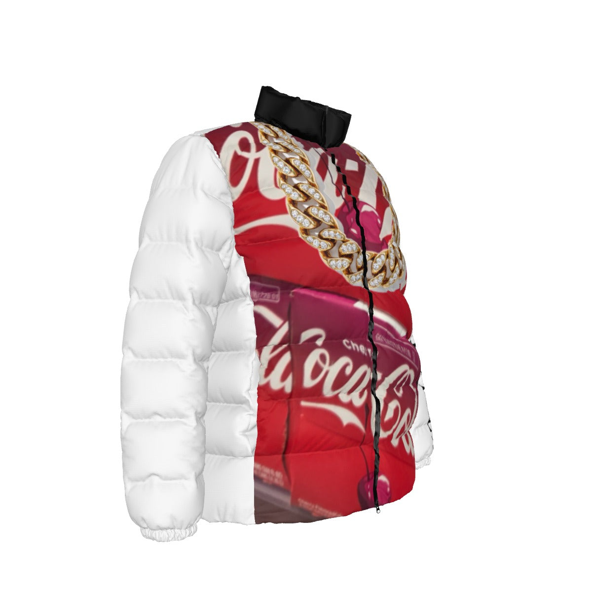 NEW!!! GOLD CHAIN (front & rear) Unisex Stand collar slim down jacket