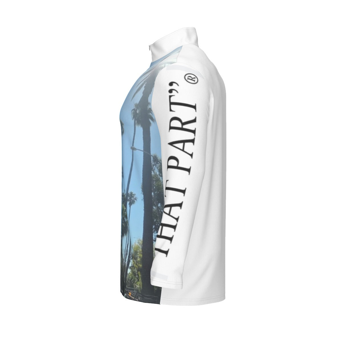 NEW!!! "THAT PART" branded (left sleeve/ Beverly Hills Palm Trees front) Sports Collar Jersey With Long Sleeve| Interlock